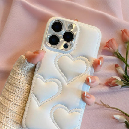 Puffy Heart Pattern Leather Phone Case for iPhone | Soft, Stylish and Protective Cover