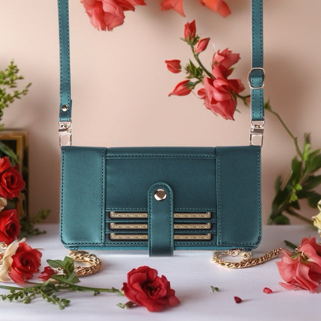 Elaris Crossbody Leather Wallet Phone Case with Card Slots & Secure Closure