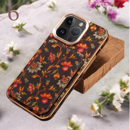 Bohemian Fabric Phone Case with Card Holder Wallet iPhone Case Fashionable Durable and Practical