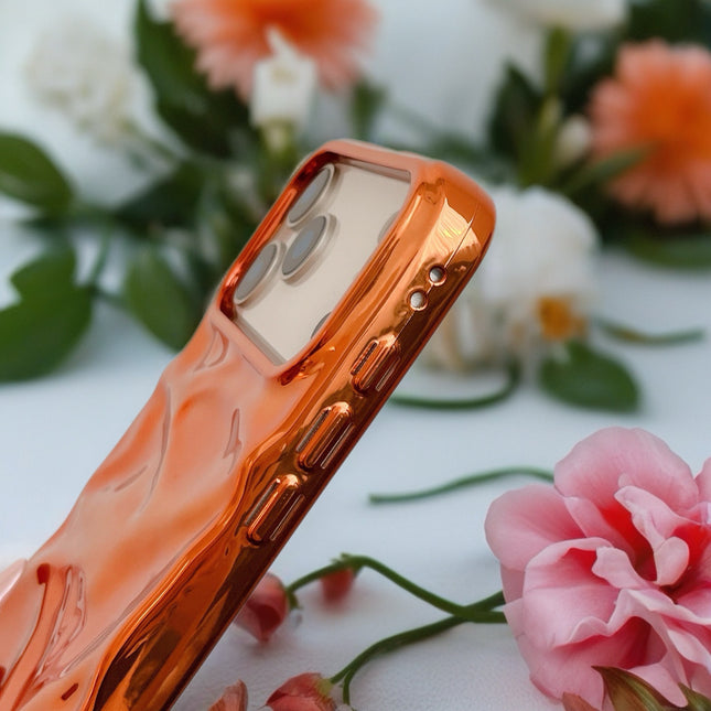 Chrome Wave Case for iPhone | Glossy Shockproof Protective Phone Cover