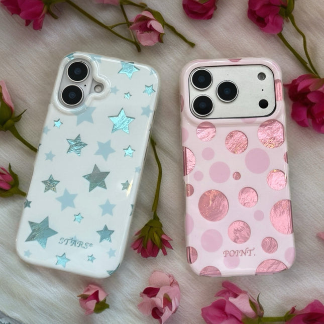 Metallic Polka Dot Case for iPhone | Glossy Shockproof Protective Phone Cover