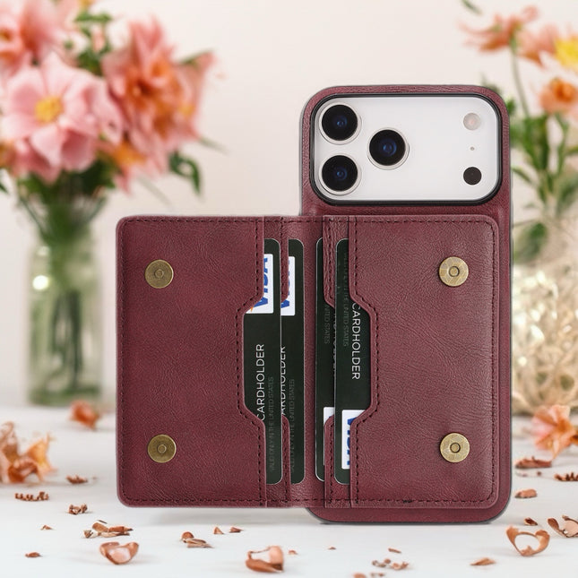 Heritage Snap Leather Wallet Phone Case Magnetic Card Holder with Protective