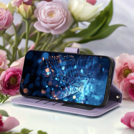 Butterfly Leather Wallet Case for iPhone | Zipper Pocket, Card Slots & Wrist Strap