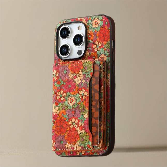 Bohemian Style Phone Case with Card Holder Stylish, Protective & Functional