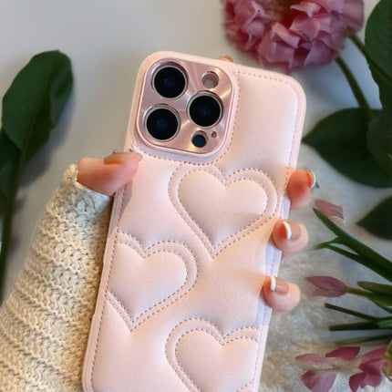 Puffy Heart Pattern Leather Phone Case for iPhone | Soft, Stylish and Protective Cover