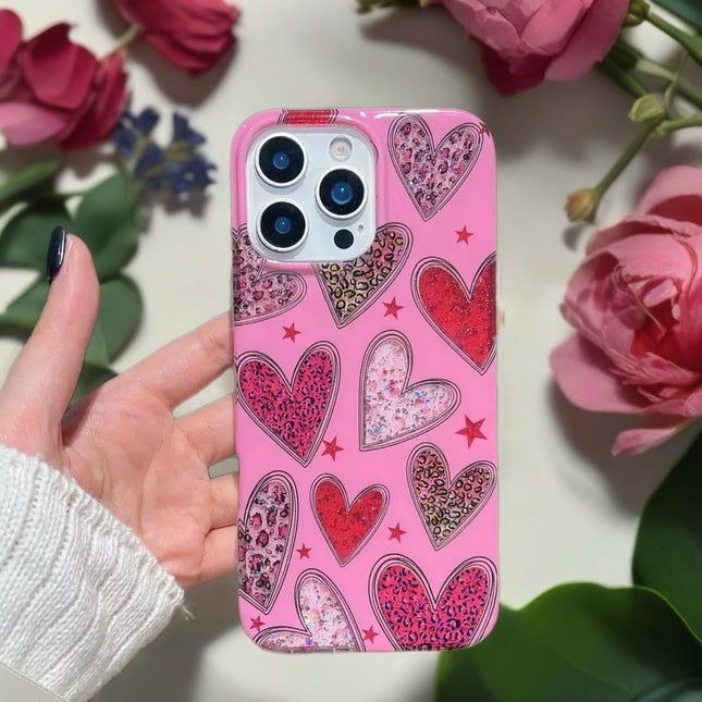 Valentina Sparkle Heart Phone Case Gloss Protective Cover