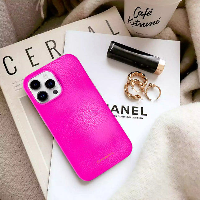 iPhone 13 Pro Max Classic Leather Case - Spicy Pink