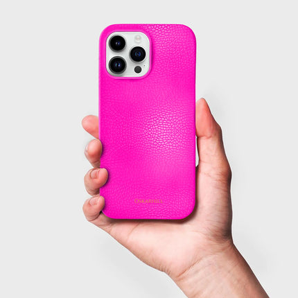 iPhone 15 Pro Max Classic Leather Case - Spicy Pink