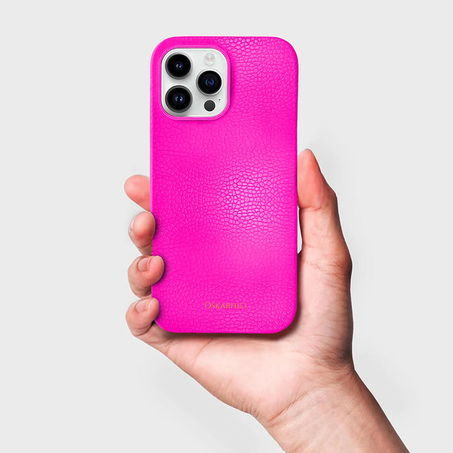 iPhone 15 Pro Max Classic Leather Case - Spicy Pink
