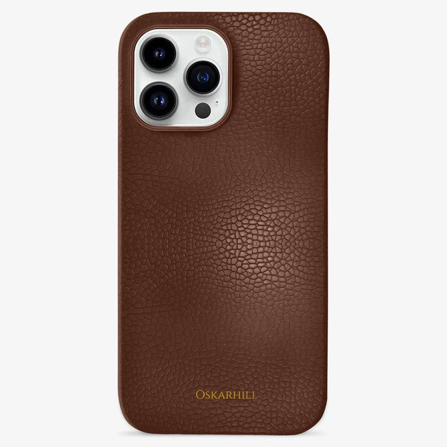 iPhone 14 Pro Max Classic Leather Case - Crater Brown
