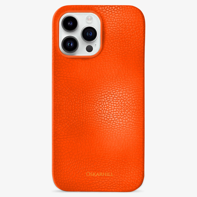 iPhone 13 Pro Max Classic Leather Case - Reddish Orange