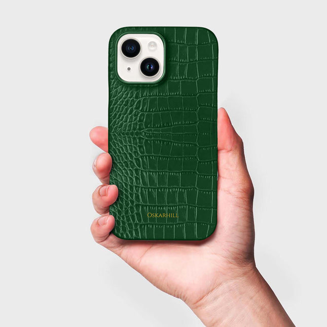 iPhone 13 Mini in Classic Alligator MagSafe Compatible Dark Green
