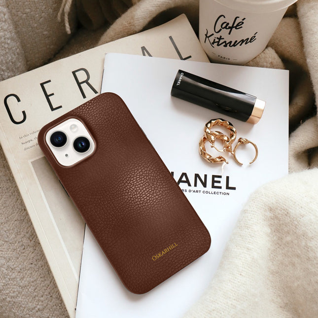 iPhone 15 Plus in Classic Leather MagSafe Compatible Crater Brown