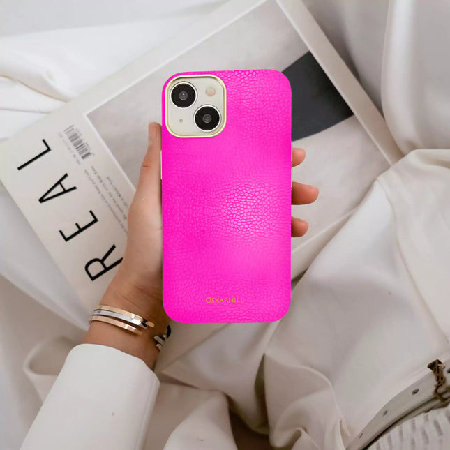 iPhone 14 Elite Leather MagSafe Compatible Shocking Pink