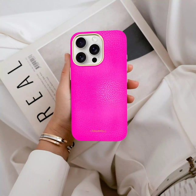iPhone 15 Pro Elite Leather MagSafe Compatible Shocking Pink