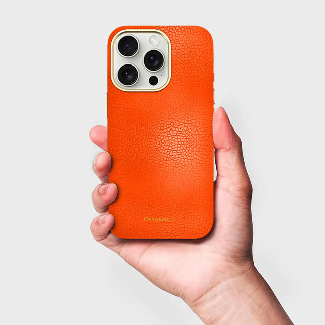 iPhone 14 Pro Max Elite Leather MagSafe Compatible Reddish Orange