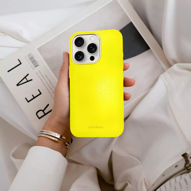 iPhone 14 Pro Elite Leather MagSafe Compatible Lemon Yellow