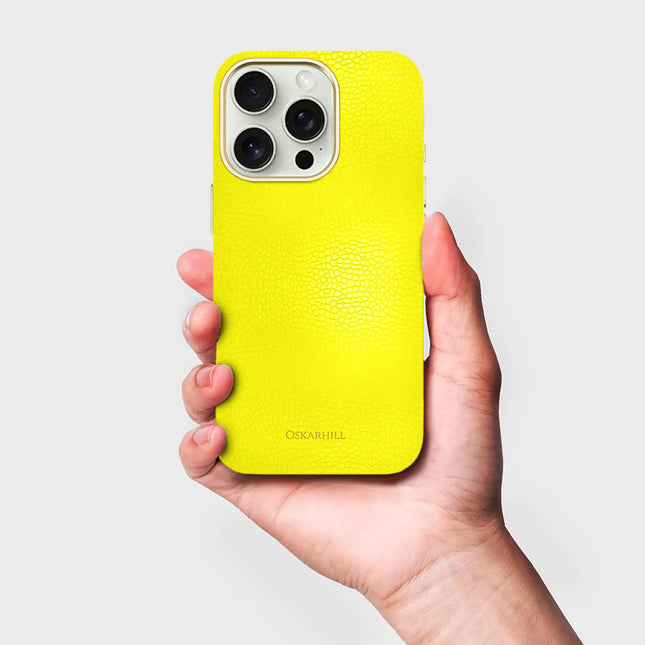 iPhone 15 Pro Max Elite Leather MagSafe Compatible Lemon Yellow