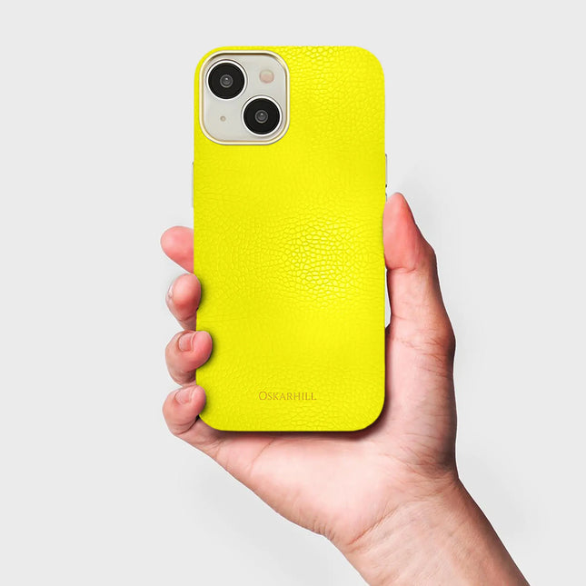 iPhone 14 Elite Leather MagSafe Compatible Lemon Yellow