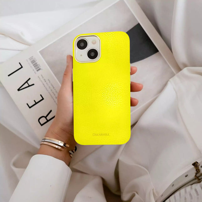 iPhone 13 Elite Leather MagSafe Compatible Lemon Yellow