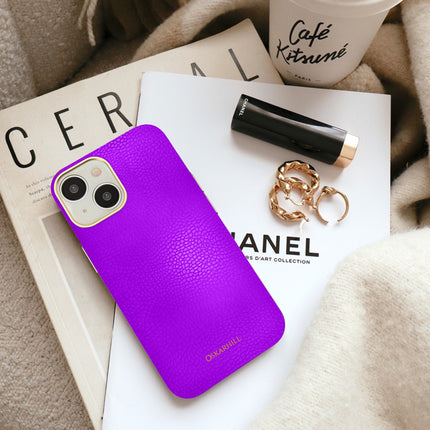 iPhone 15 Elite Leather MagSafe Compatible Dark Violet