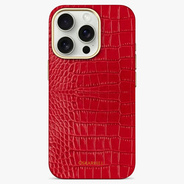 iPhone 15 Pro Elite Alligator MagSafe Compatible Valentine Red
