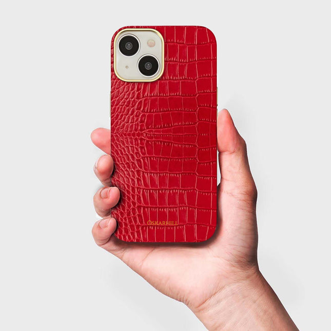 iPhone 15 Plus Elite Alligator MagSafe Compatible Valentine Red