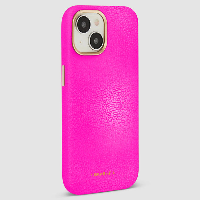 iPhone 14 Elite Leather MagSafe Compatible Shocking Pink