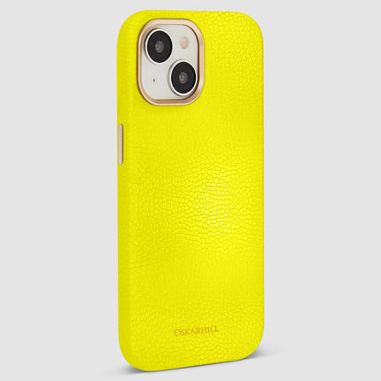 iPhone 13 Elite Leather MagSafe Compatible Lemon Yellow