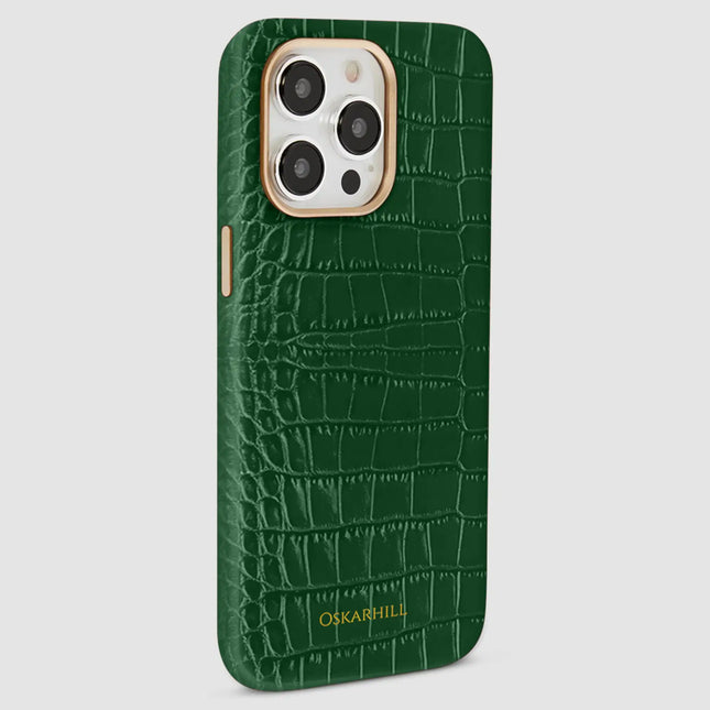 iPhone 15 Pro Max Elite Alligator MagSafe Compatible Dark Green
