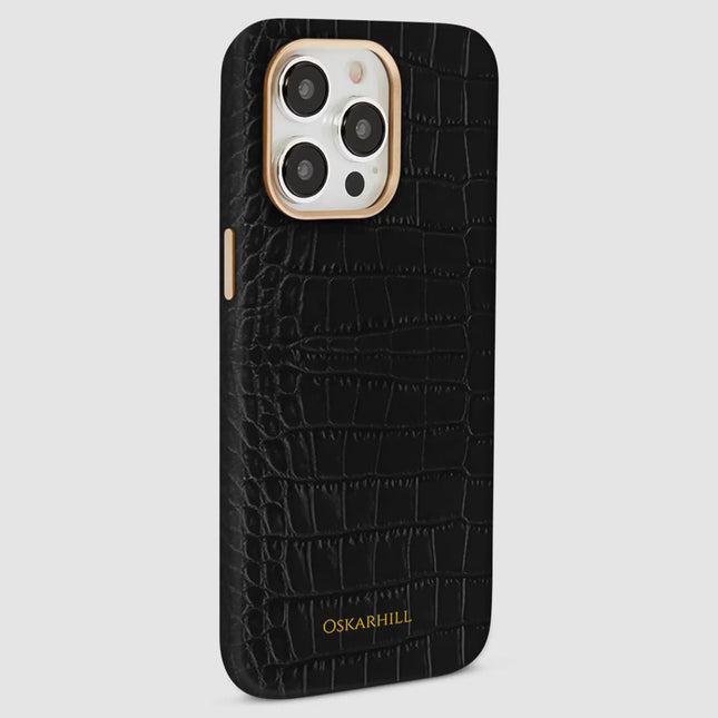 iPhone 15 Pro Elite Alligator MagSafe Compatible Smoky Black
