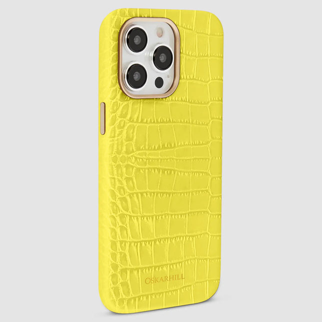 iPhone 15 Pro Max Elite Alligator MagSafe Compatible Corn Yellow