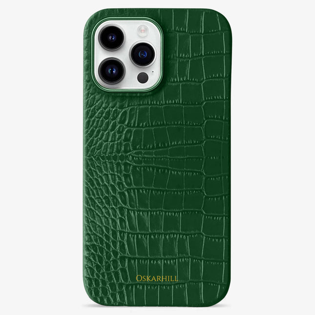 iPhone 15 Pro in Classic Alligator MagSafe Compatible Dark Green