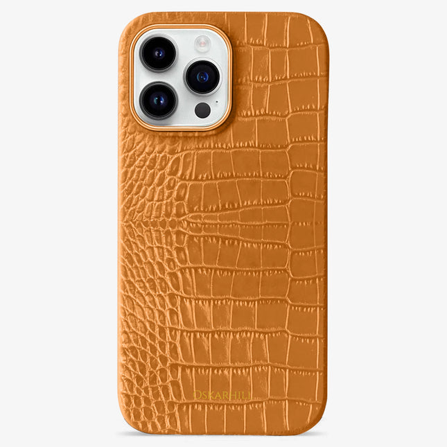 iPhone 15 Pro Max Classic Alligator Case - Dull Orange