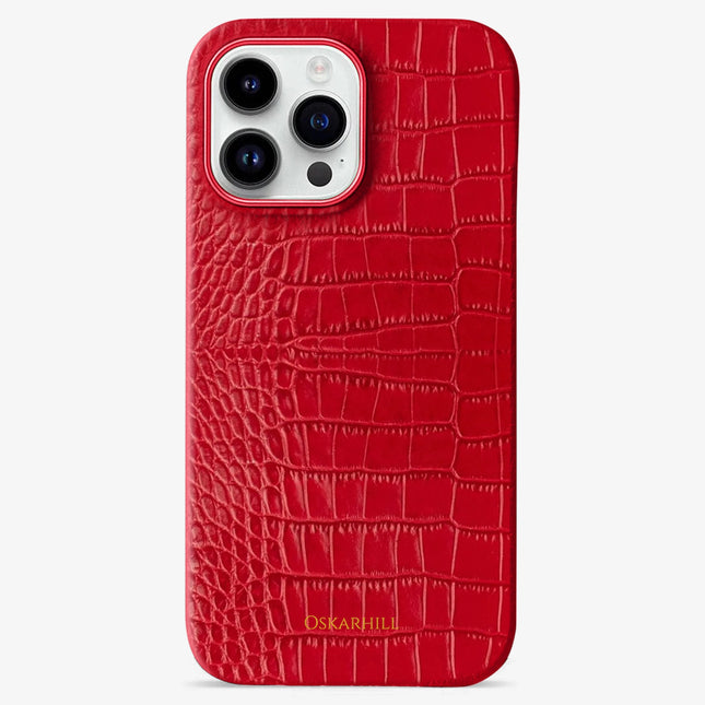 iPhone 13 Pro Max in Classic Alligator MagSafe Compatible Valentine Red