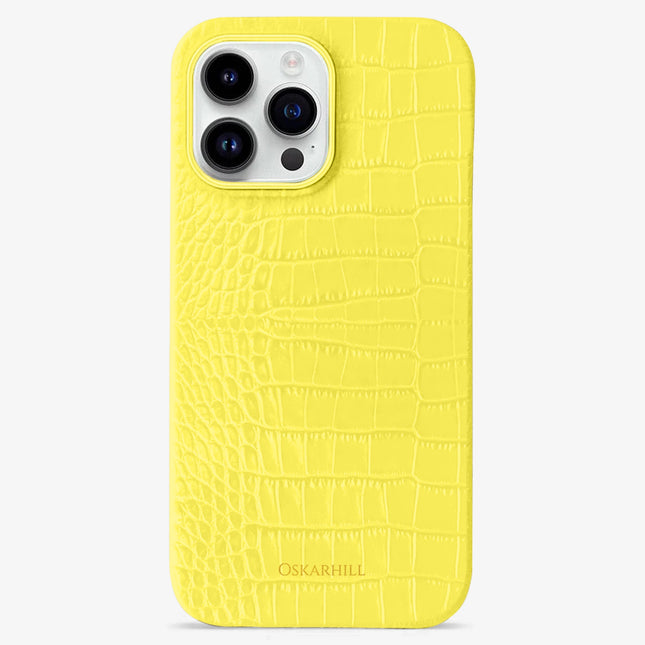 iPhone 15 Pro Max in Classic Alligator MagSafe Compatible Corn Yellow