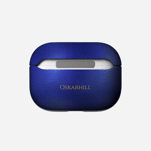 The AirPods Pro Navy Blue Case Personalised Name Gold