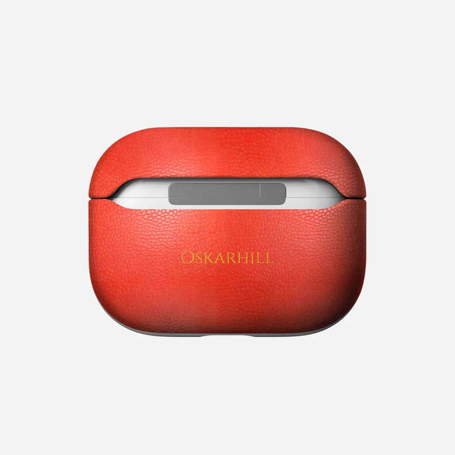 The AirPods Pro Light Red Case Personalised Name Gold