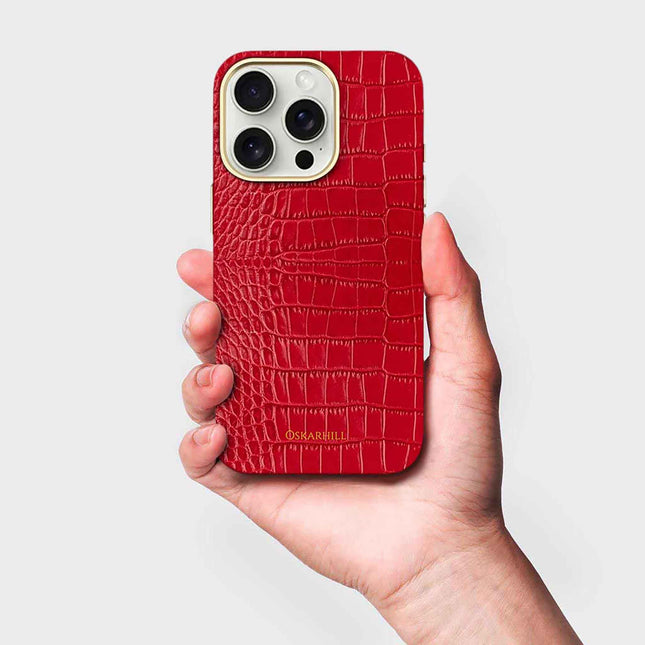 iPhone 15 Pro Max Elite Alligator MagSafe Compatible Valentine Red