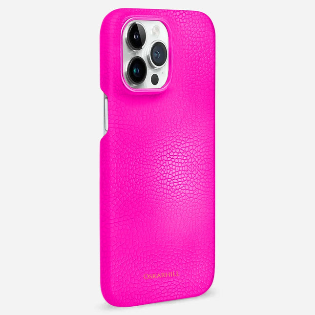 iPhone 14 Pro Max Classic Leather Case - Spicy Pink