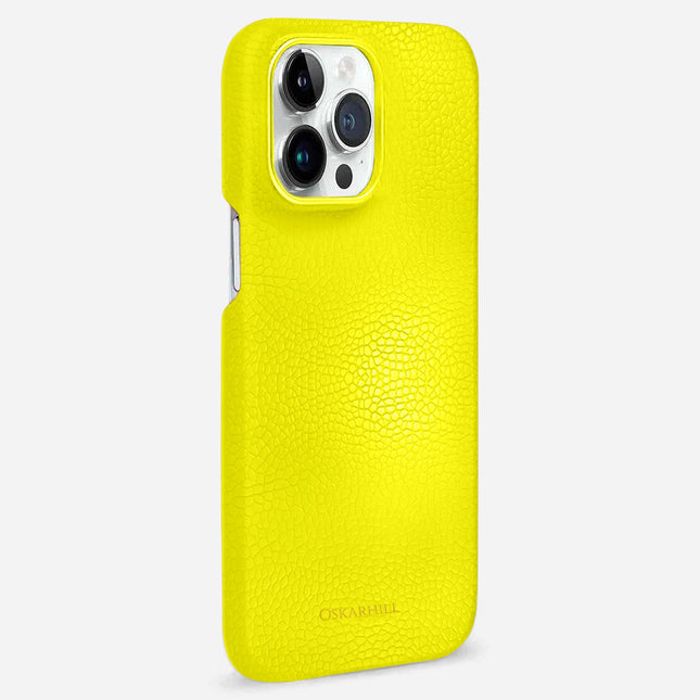 iPhone 12 Pro Max Classic Leather Case - Lemon Yellow