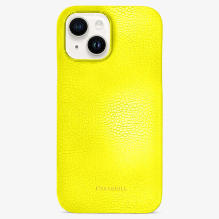 iPhone 14 in Classic Leather MagSafe Compatible Lemon Yellow