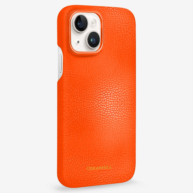 iPhone 15 Plus in Classic Leather MagSafe Compatible Reddish Orange