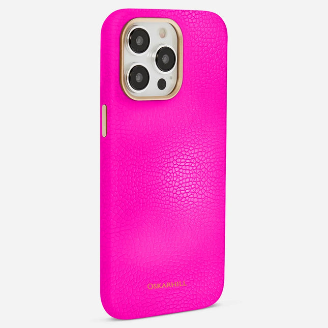 iPhone 15 Pro Elite Leather MagSafe Compatible Shocking Pink