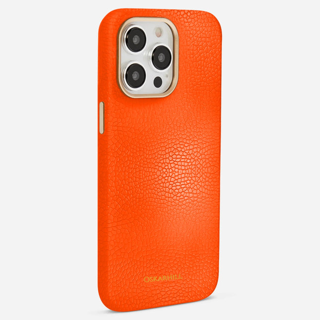 iPhone 13 Pro Max Elite Leather MagSafe Compatible Reddish Orange