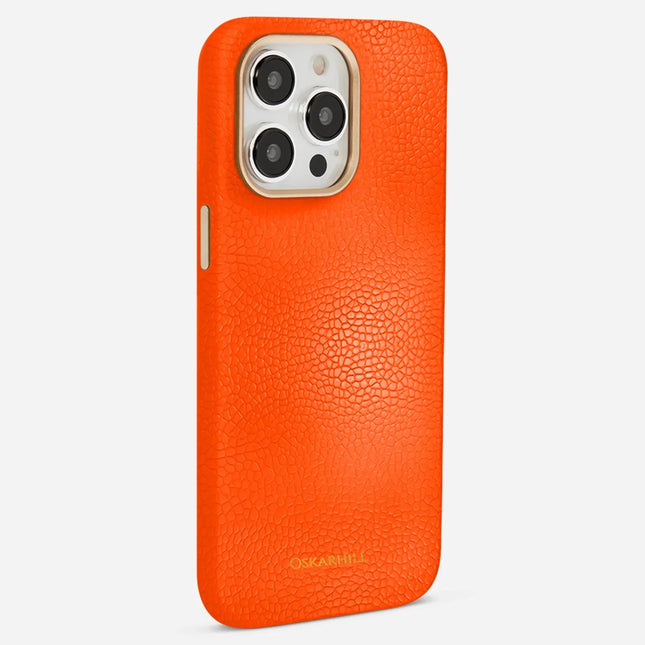 iPhone 15 Pro Elite Leather MagSafe Compatible Reddish Orange