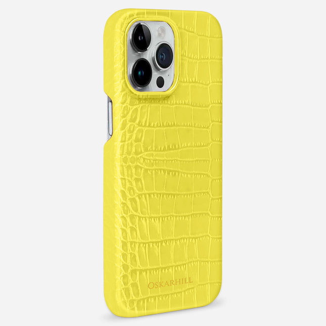iPhone 14 Pro in Classic Alligator MagSafe Compatible Corn Yellow