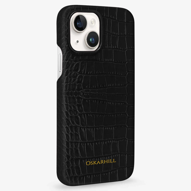 iPhone 15 in Classic Alligator MagSafe Compatible Smoky Black