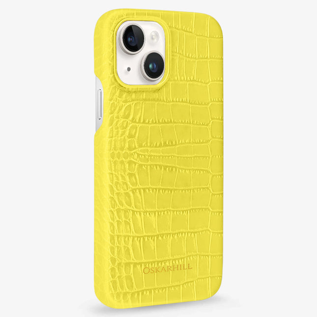 iPhone 13 in Classic Alligator MagSafe Compatible Corn Yellow