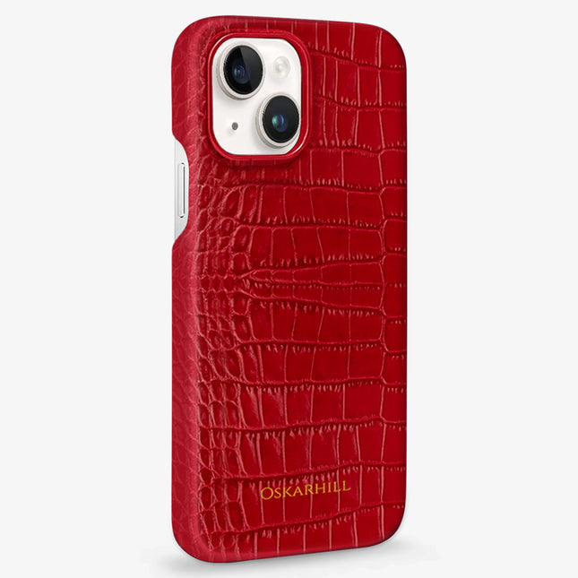 iPhone 14 Plus Classic Alligator Case - Cornell Red